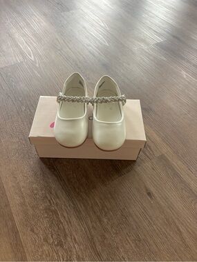 Tip Top Kids Cream Braided Strap Dress Shoes
